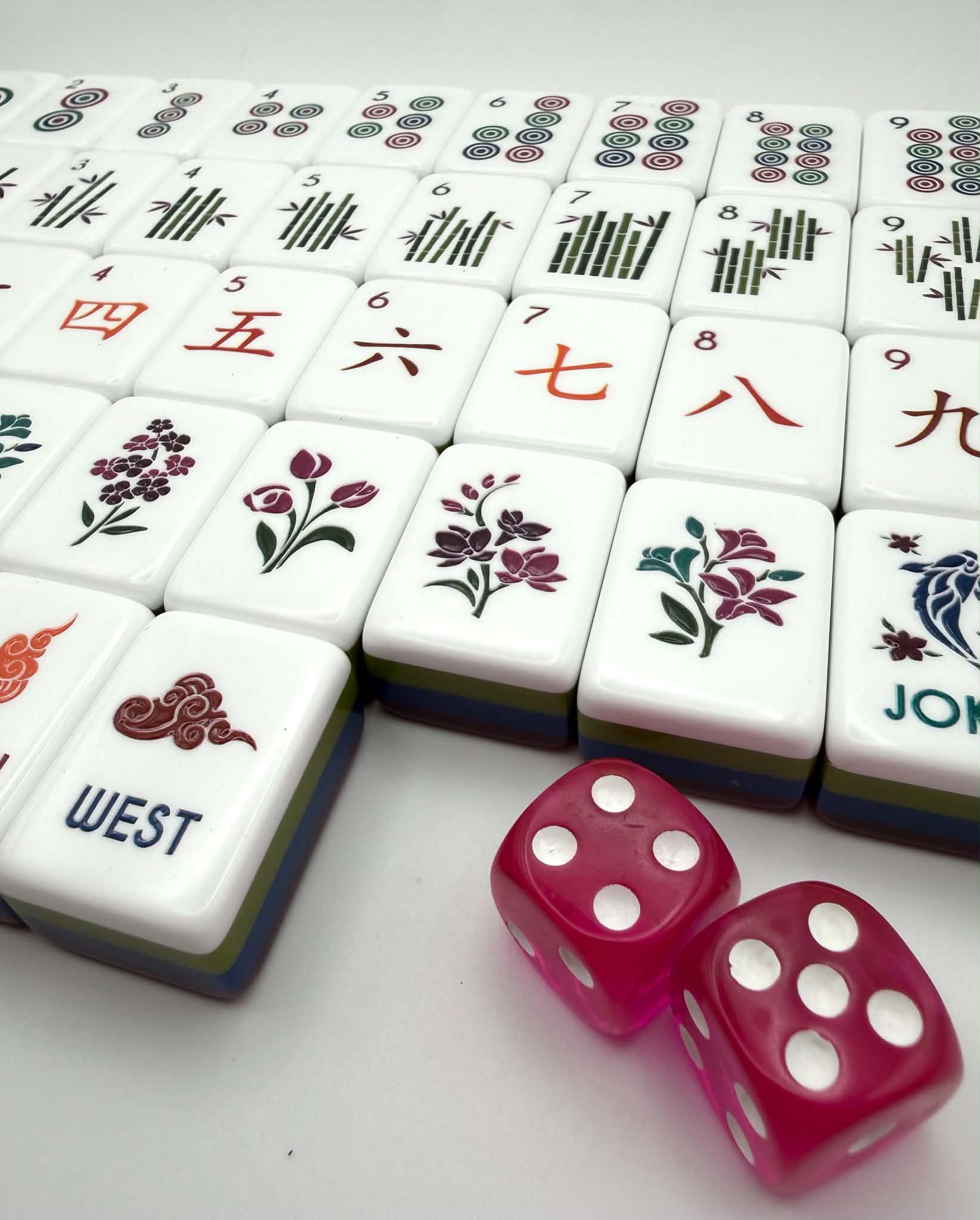 Midnight Blossom Premium Mahjong Tiles