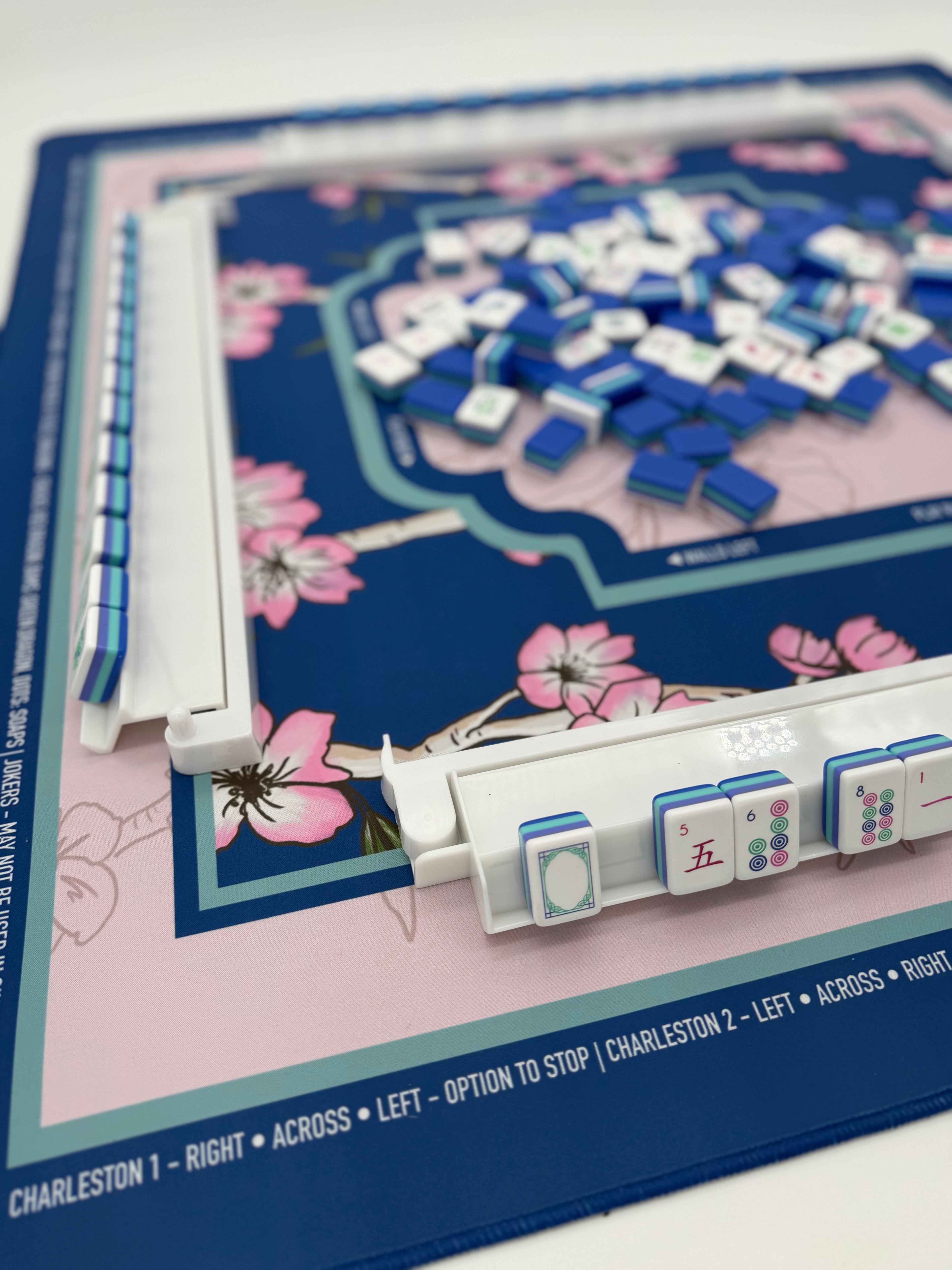 Premium Mahjong Tile Racks - Set of 4 with Pushers