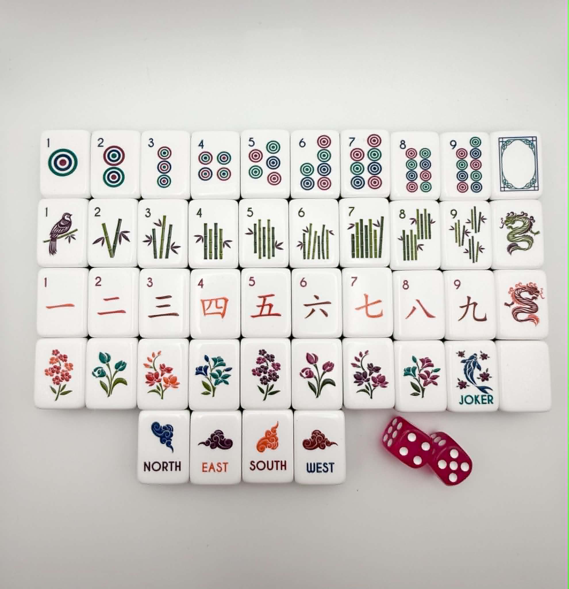 Midnight Blossom Premium Mahjong Tiles