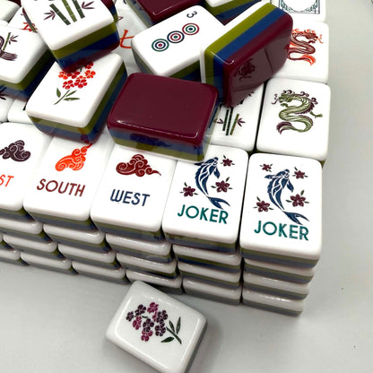 Midnight Blossom Premium Mahjong Tiles