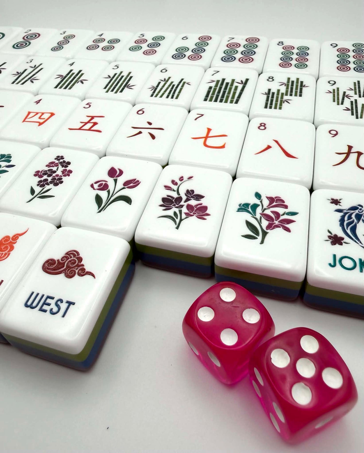 Midnight Blossom Premium Mahjong Tiles