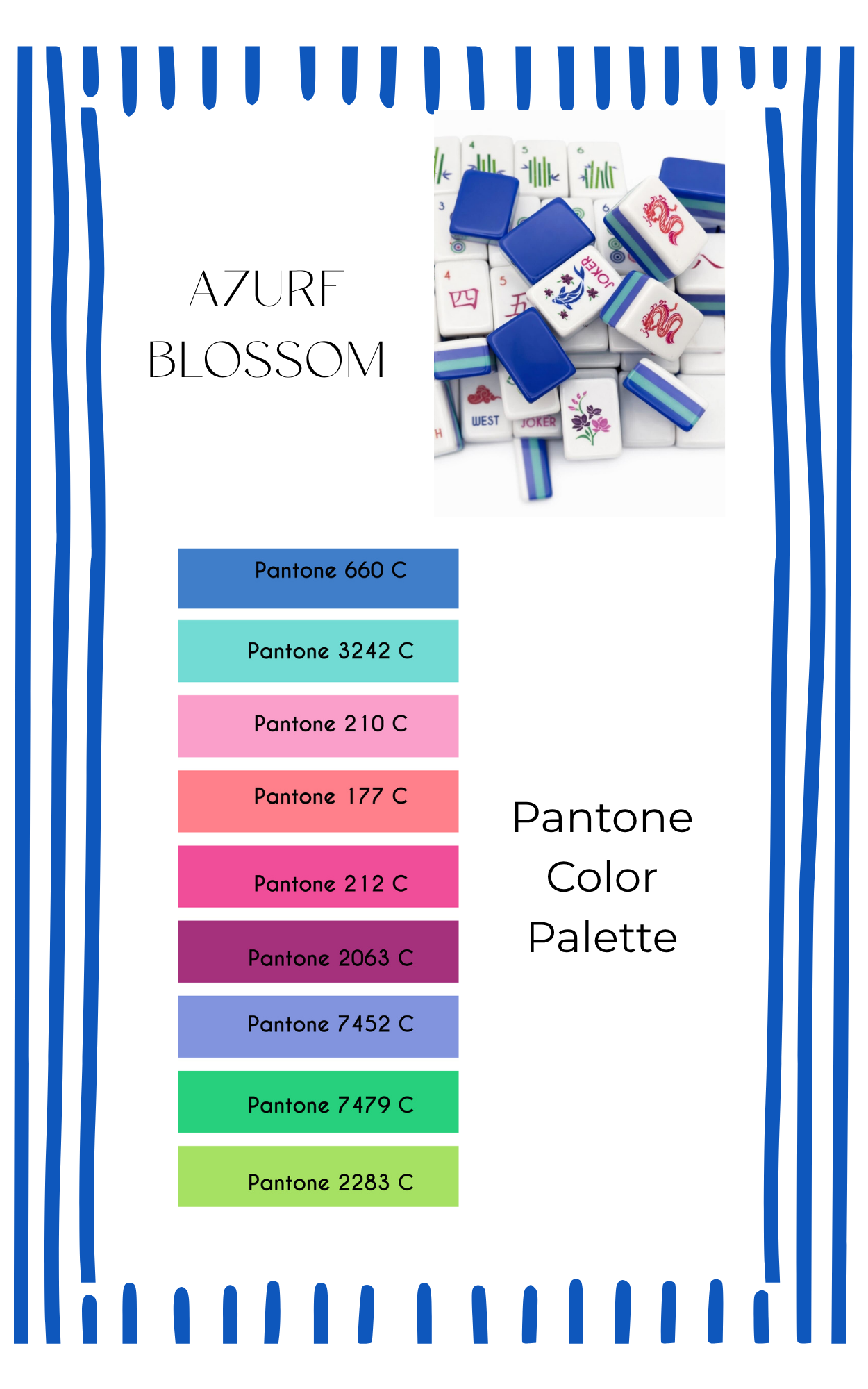 Azure Blossom Premium Mahjong Tiles