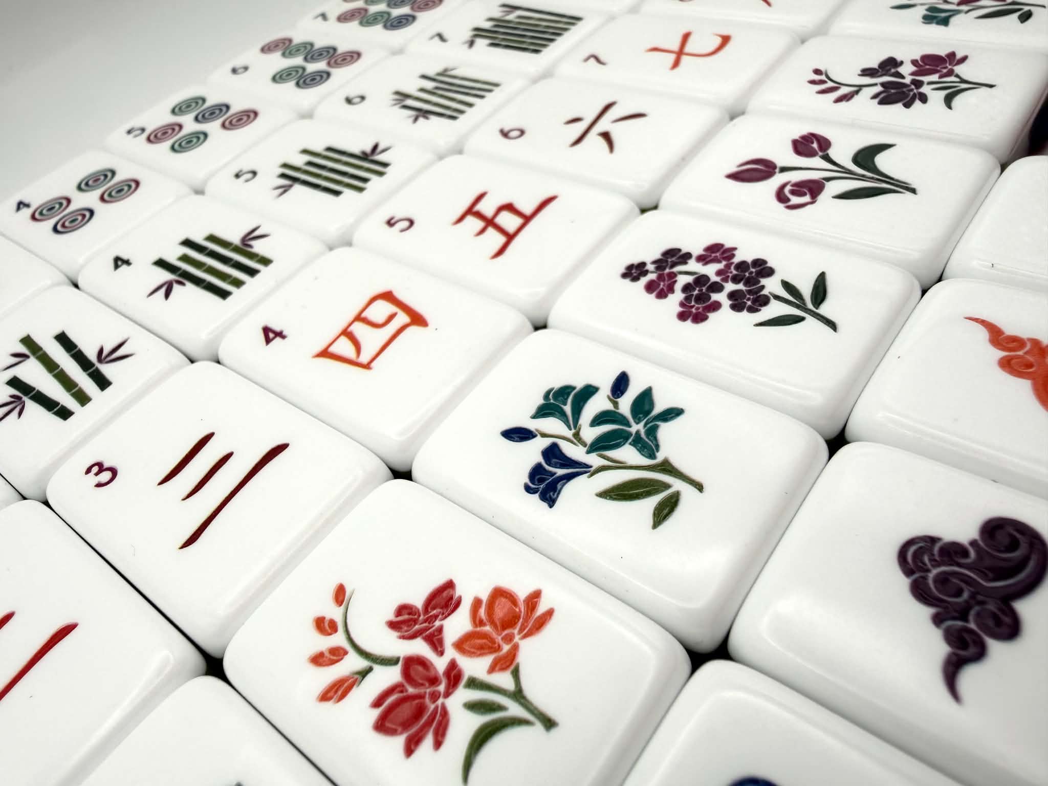 Midnight Blossom Premium Mahjong Tiles