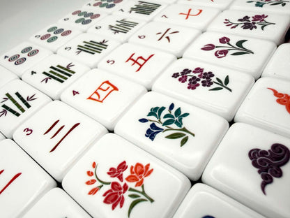 Midnight Blossom Premium Mahjong Tiles