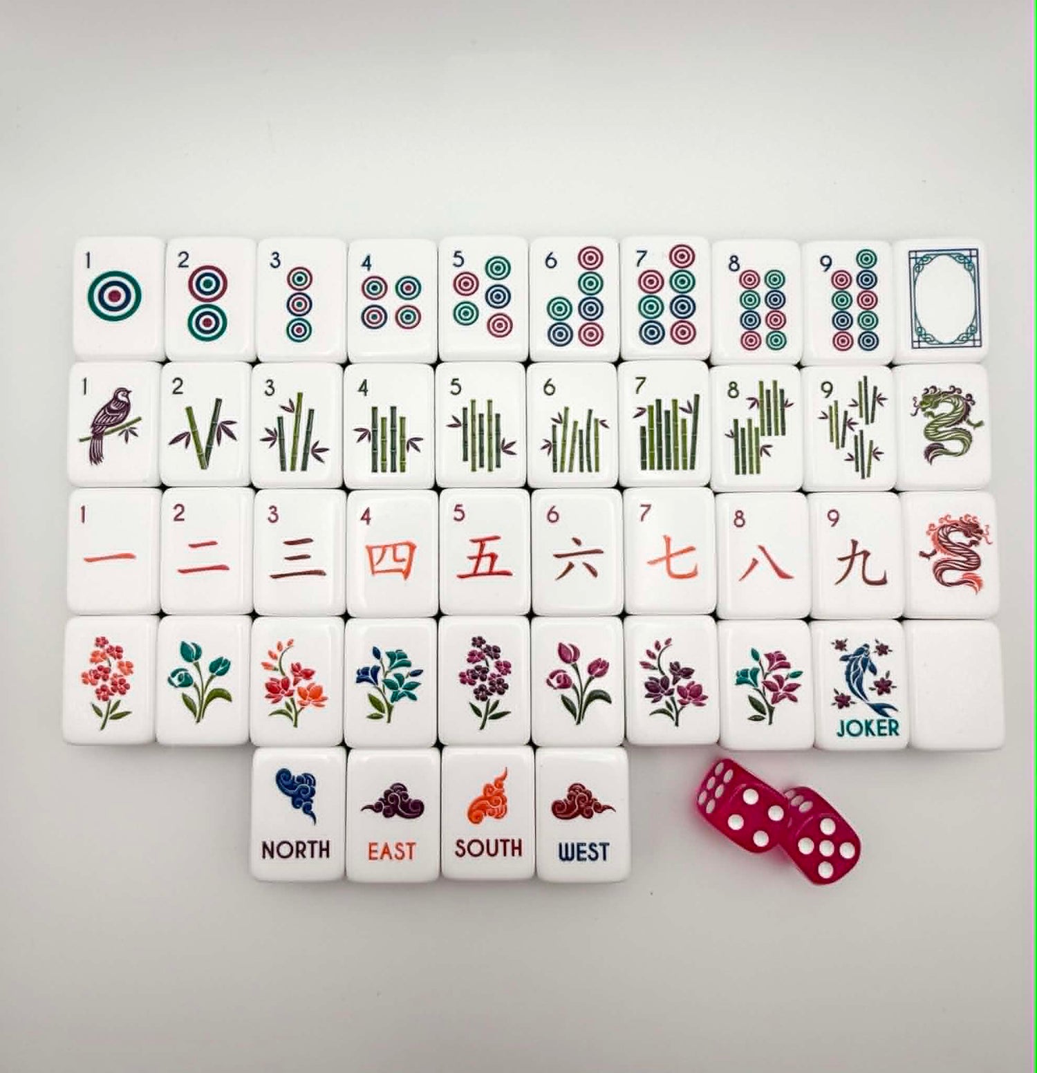Midnight Blossom Premium Mahjong Tiles