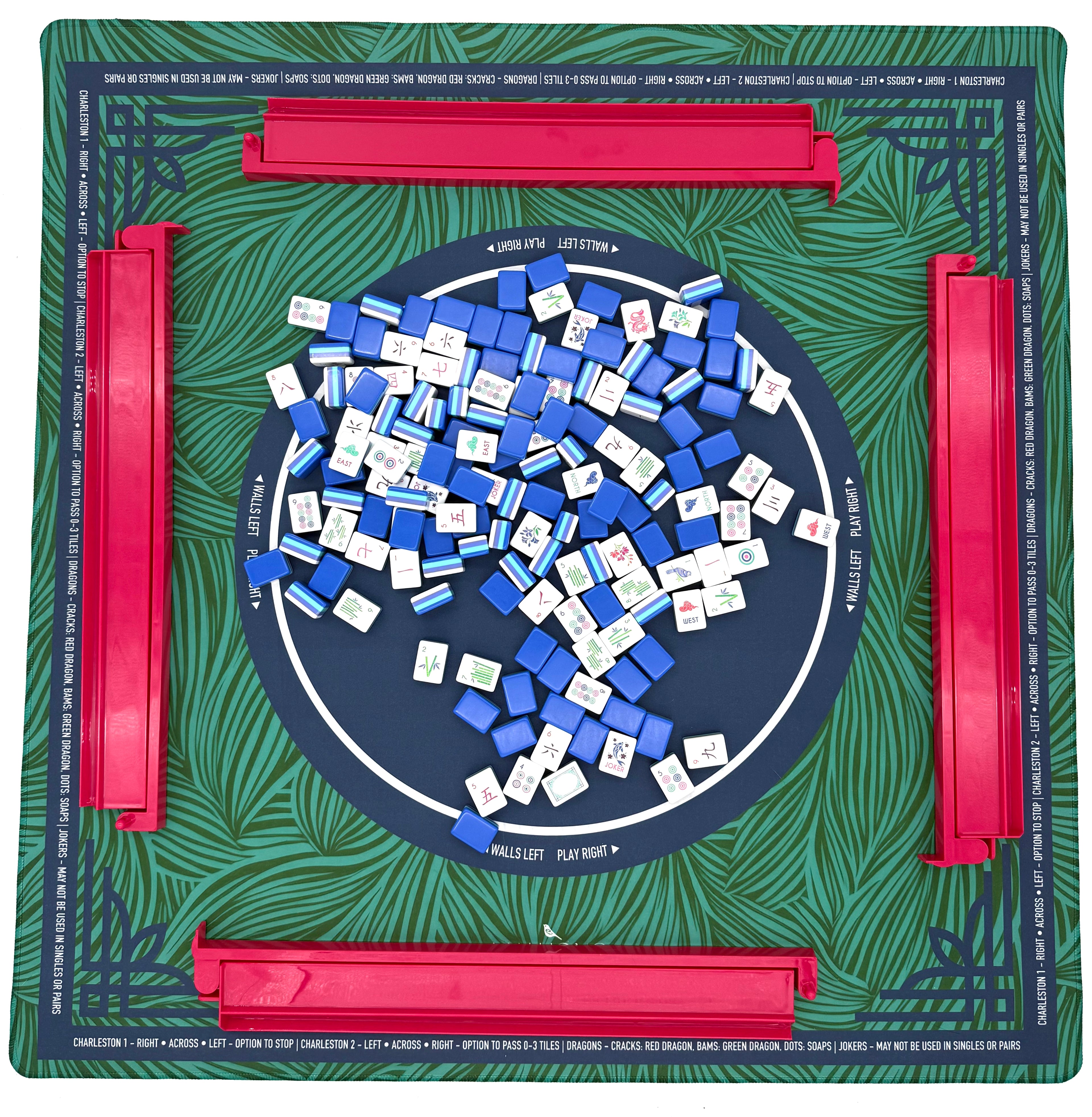Premium Mahjong Tile Racks - Set of 4 with Pushers
