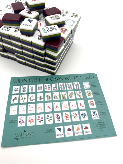 Midnight Blossom Premium Mahjong Tiles