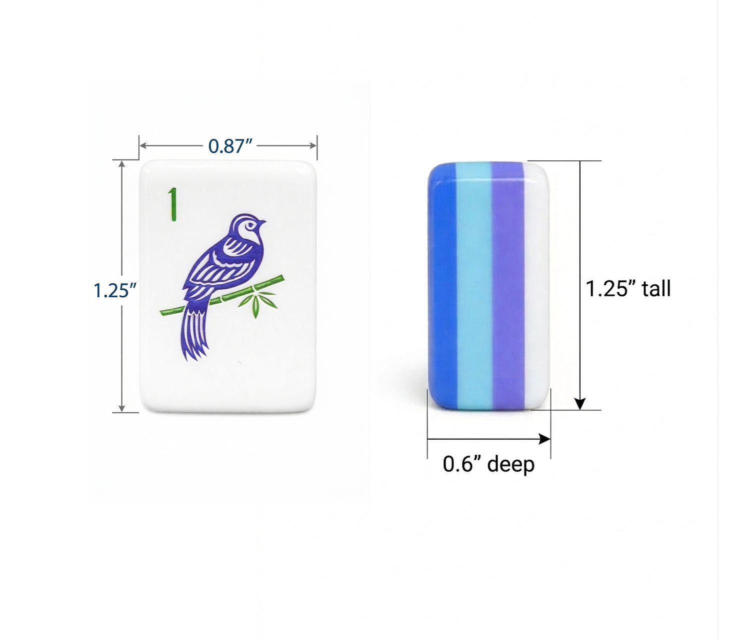 Azure Blossom Premium Mahjong Tiles